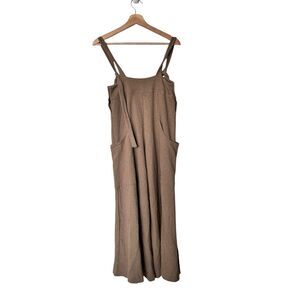 Free People beach romper sleeveless wide leg brown jumpsuit Small